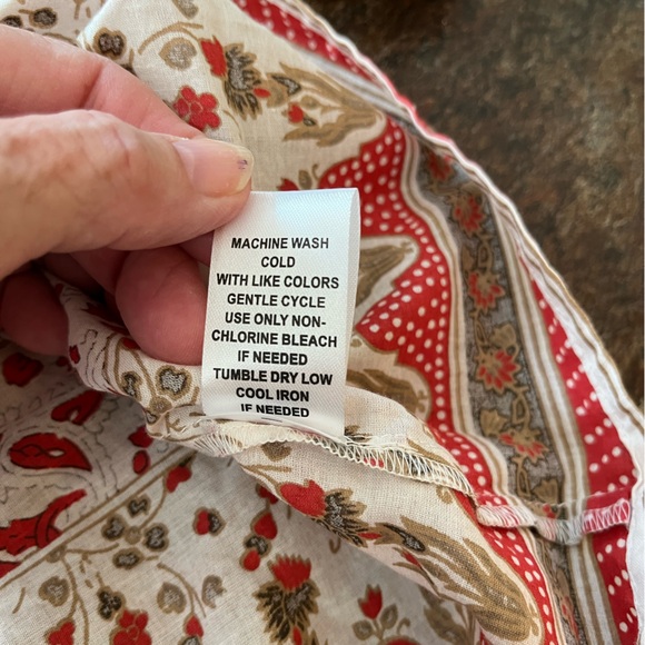 New women’s Calypso St Barth cotton quilt milkmaid boho flowy ruffle top. Large - Picture 11 of 16